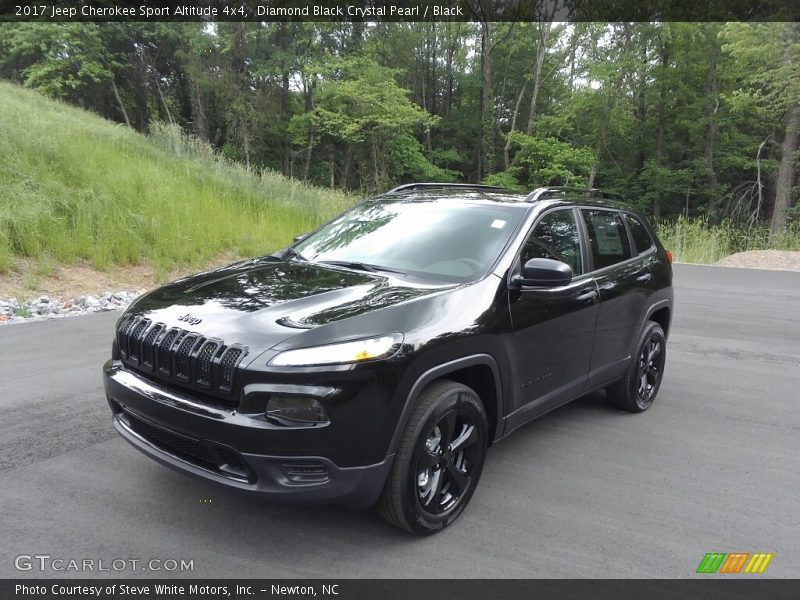 Diamond Black Crystal Pearl / Black 2017 Jeep Cherokee Sport Altitude 4x4