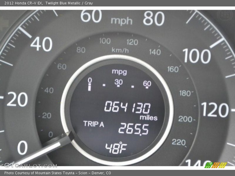 Twilight Blue Metallic / Gray 2012 Honda CR-V EX