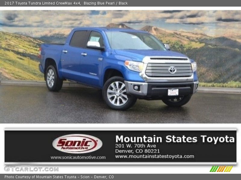 Blazing Blue Pearl / Black 2017 Toyota Tundra Limited CrewMax 4x4