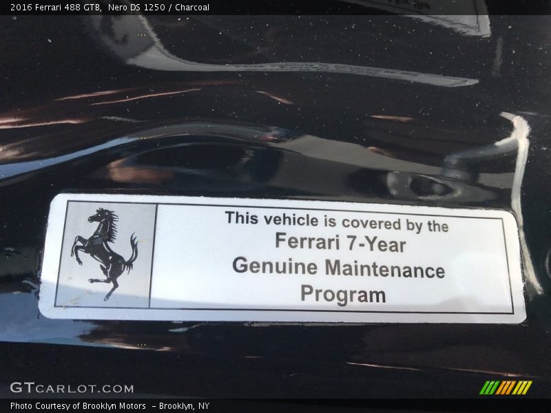 Nero DS 1250 / Charcoal 2016 Ferrari 488 GTB