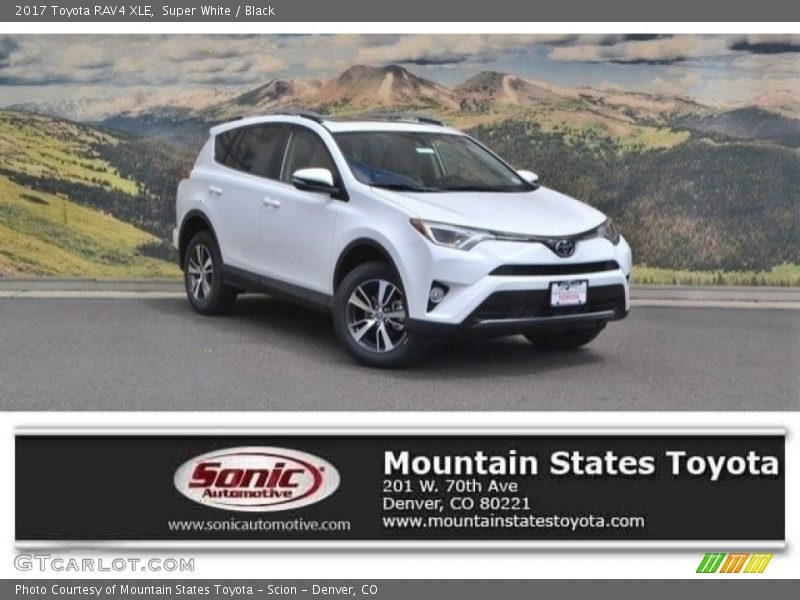 Super White / Black 2017 Toyota RAV4 XLE