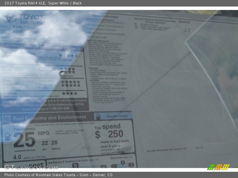 Super White / Black 2017 Toyota RAV4 XLE