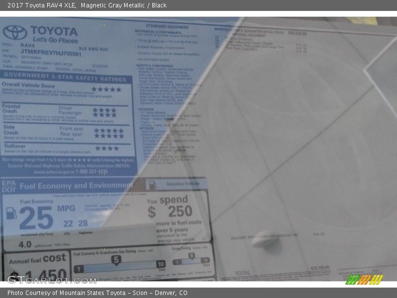 Magnetic Gray Metallic / Black 2017 Toyota RAV4 XLE