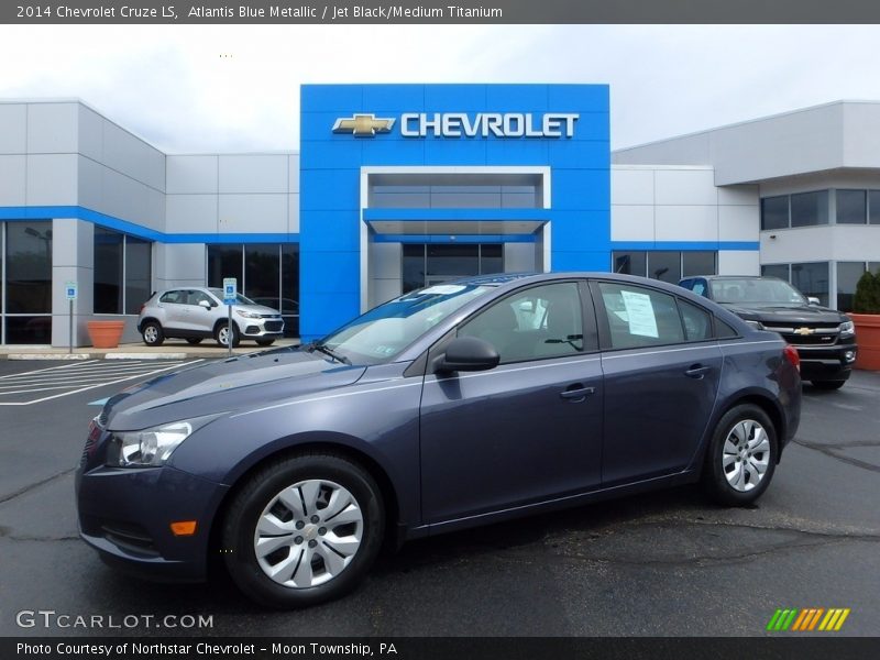 Atlantis Blue Metallic / Jet Black/Medium Titanium 2014 Chevrolet Cruze LS