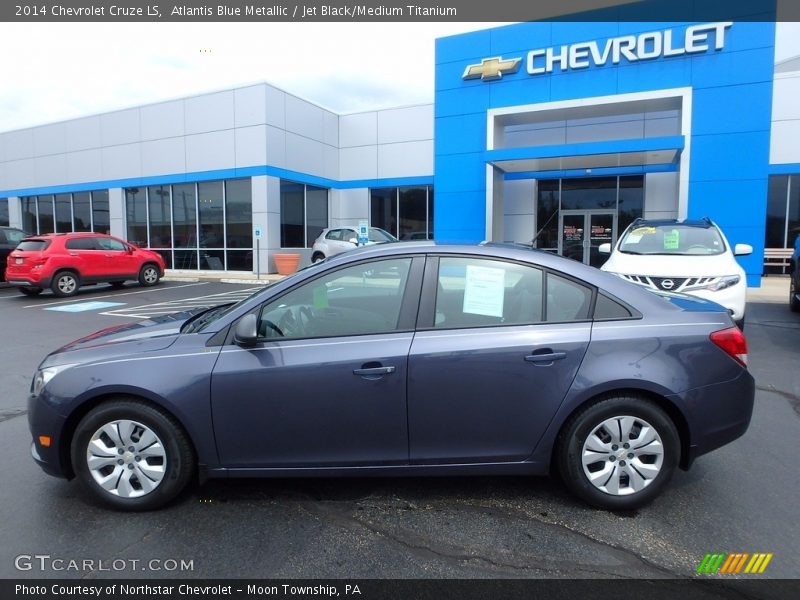 Atlantis Blue Metallic / Jet Black/Medium Titanium 2014 Chevrolet Cruze LS