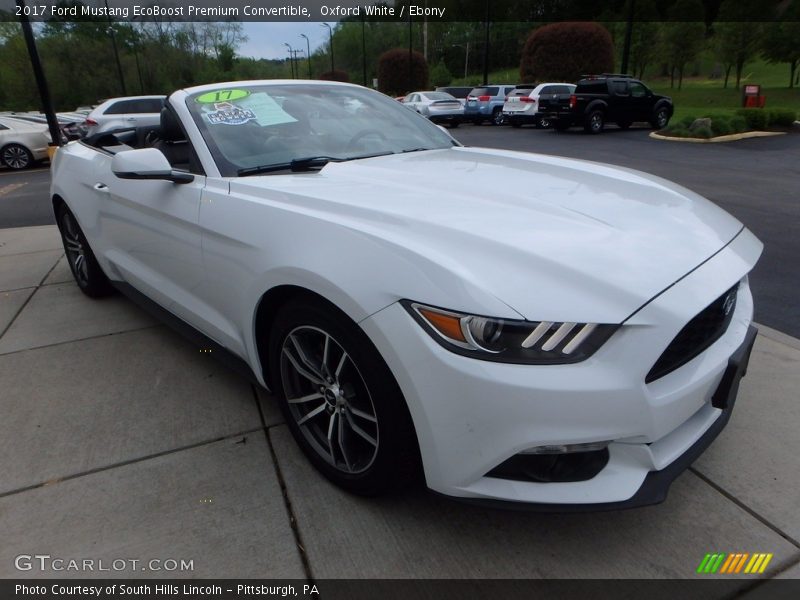 Oxford White / Ebony 2017 Ford Mustang EcoBoost Premium Convertible