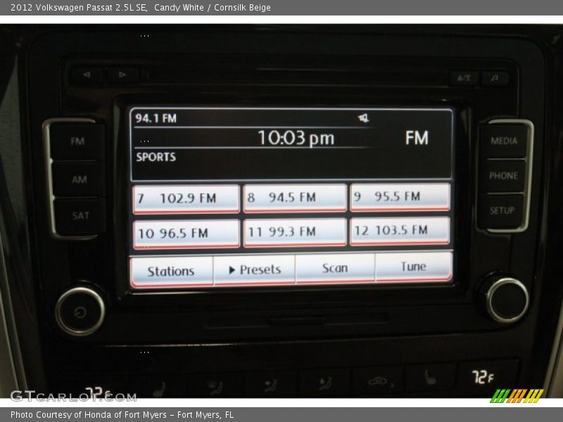 Candy White / Cornsilk Beige 2012 Volkswagen Passat 2.5L SE