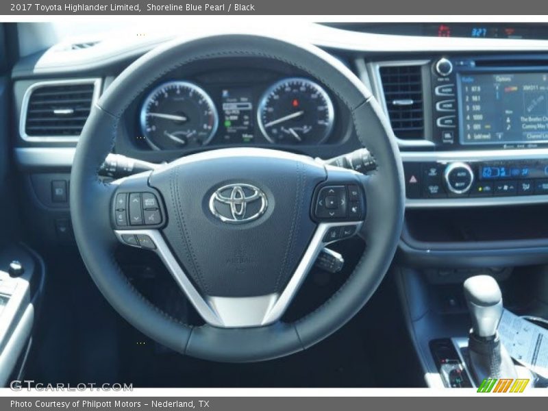 Shoreline Blue Pearl / Black 2017 Toyota Highlander Limited