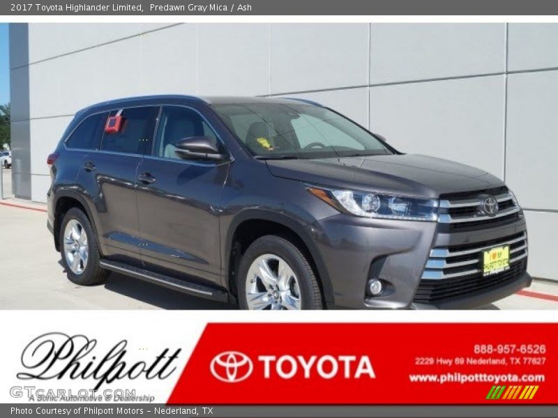 Predawn Gray Mica / Ash 2017 Toyota Highlander Limited