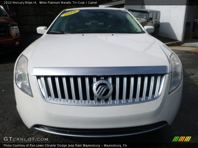 White Platinum Metallic Tri-Coat / Camel 2010 Mercury Milan I4