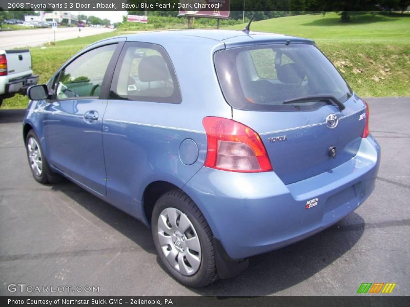 Bayou Blue Pearl / Dark Charcoal 2008 Toyota Yaris S 3 Door Liftback