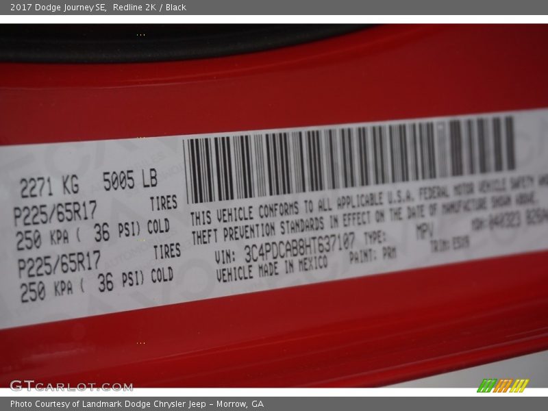 Redline 2K / Black 2017 Dodge Journey SE