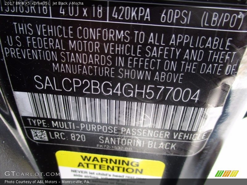 Jet Black / Mocha 2017 BMW X5 xDrive35i