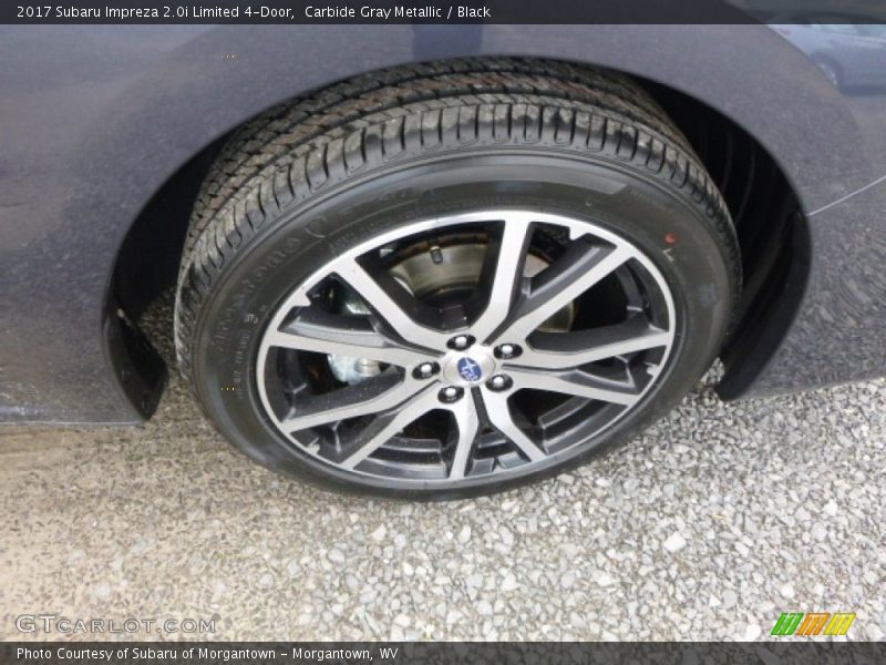 Carbide Gray Metallic / Black 2017 Subaru Impreza 2.0i Limited 4-Door