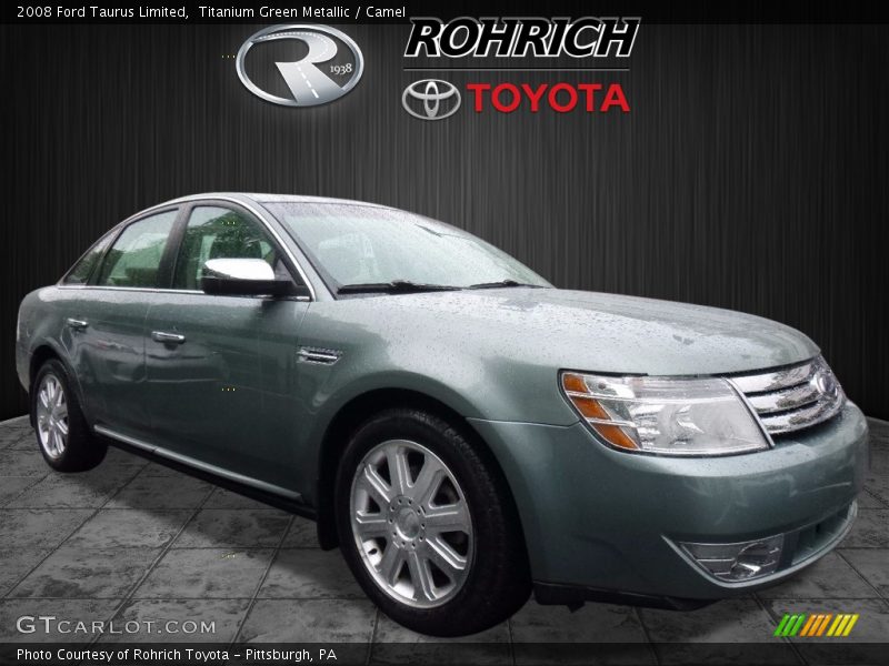 Titanium Green Metallic / Camel 2008 Ford Taurus Limited