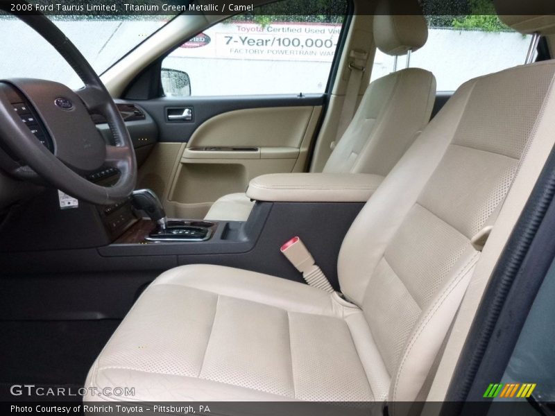 Titanium Green Metallic / Camel 2008 Ford Taurus Limited