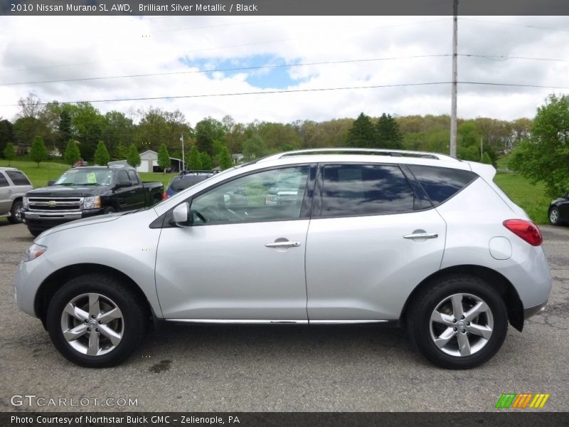 Brilliant Silver Metallic / Black 2010 Nissan Murano SL AWD