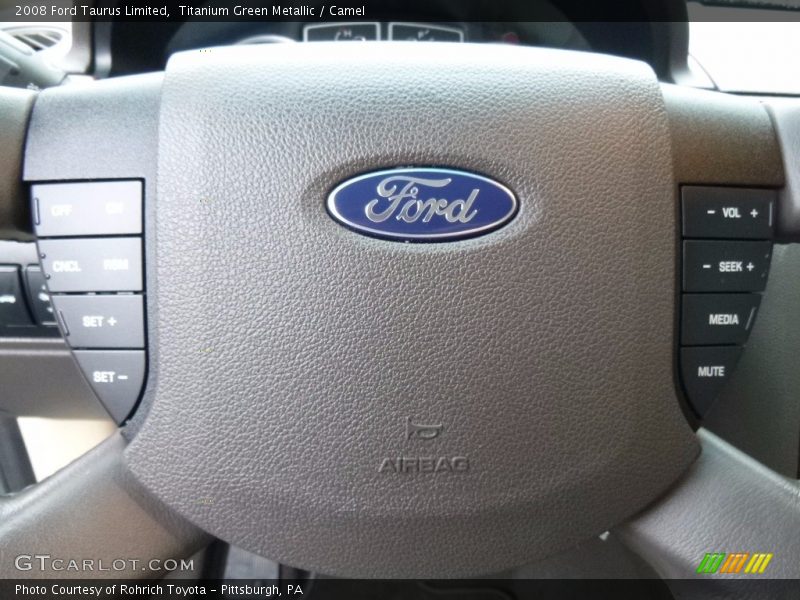Titanium Green Metallic / Camel 2008 Ford Taurus Limited