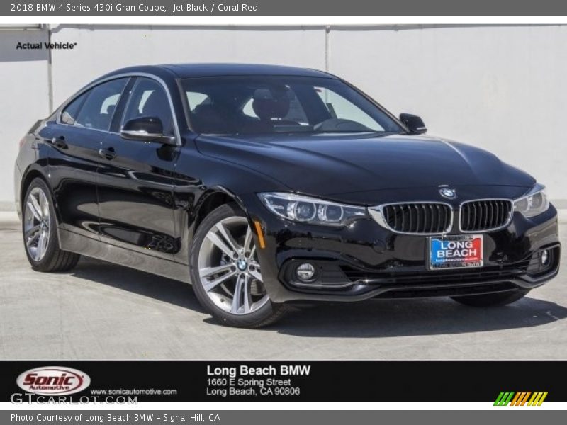 Jet Black / Coral Red 2018 BMW 4 Series 430i Gran Coupe