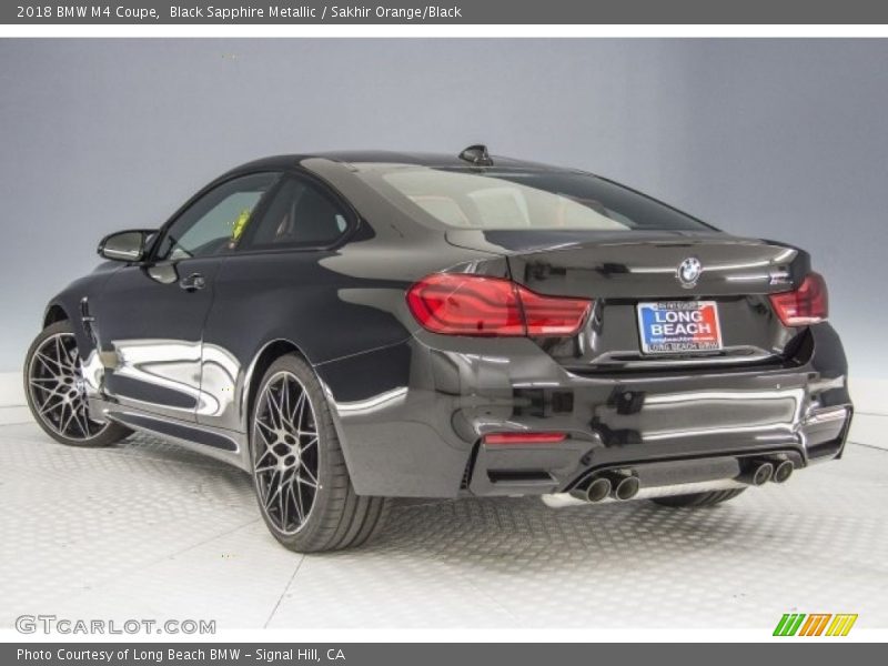 Black Sapphire Metallic / Sakhir Orange/Black 2018 BMW M4 Coupe