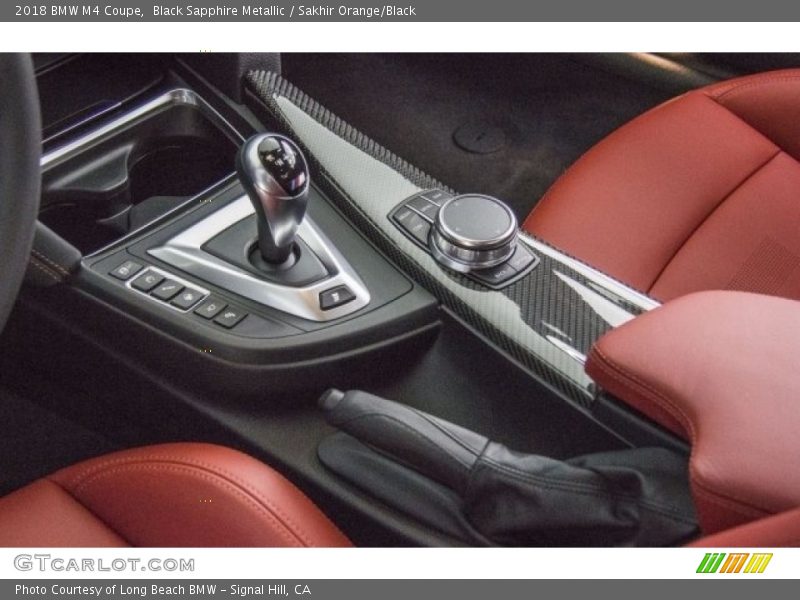 Black Sapphire Metallic / Sakhir Orange/Black 2018 BMW M4 Coupe
