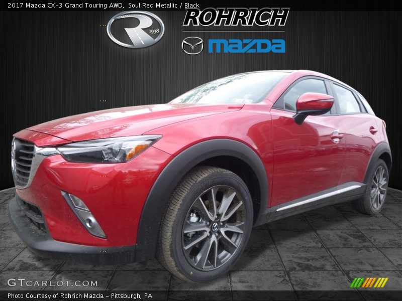 Soul Red Metallic / Black 2017 Mazda CX-3 Grand Touring AWD