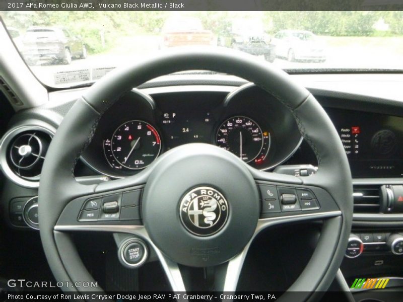 Vulcano Black Metallic / Black 2017 Alfa Romeo Giulia AWD