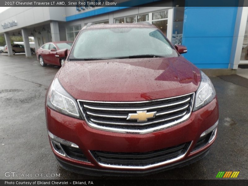 Siren Red Tintcoat / Ebony 2017 Chevrolet Traverse LT AWD