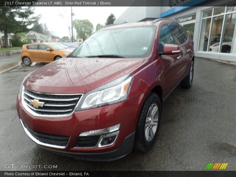 Siren Red Tintcoat / Ebony 2017 Chevrolet Traverse LT AWD