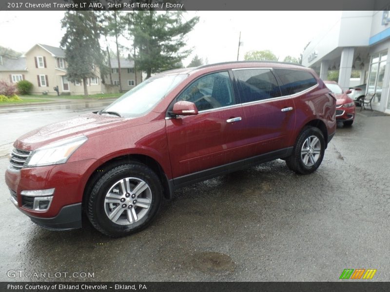 Siren Red Tintcoat / Ebony 2017 Chevrolet Traverse LT AWD