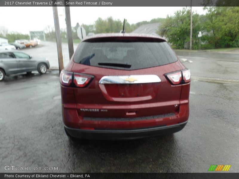 Siren Red Tintcoat / Ebony 2017 Chevrolet Traverse LT AWD