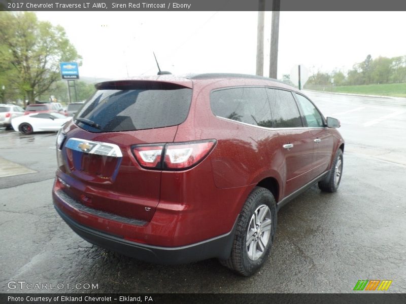 Siren Red Tintcoat / Ebony 2017 Chevrolet Traverse LT AWD