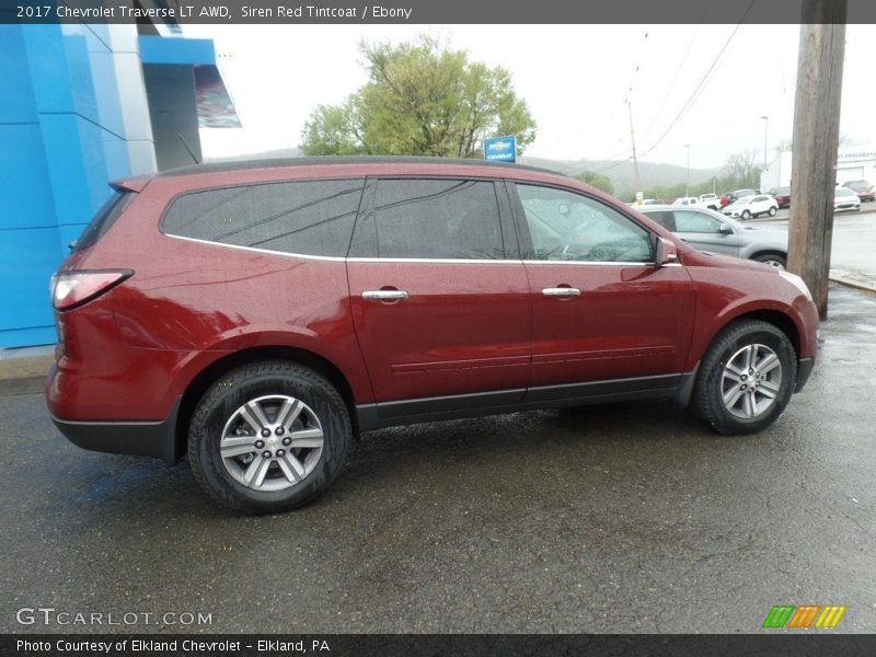Siren Red Tintcoat / Ebony 2017 Chevrolet Traverse LT AWD