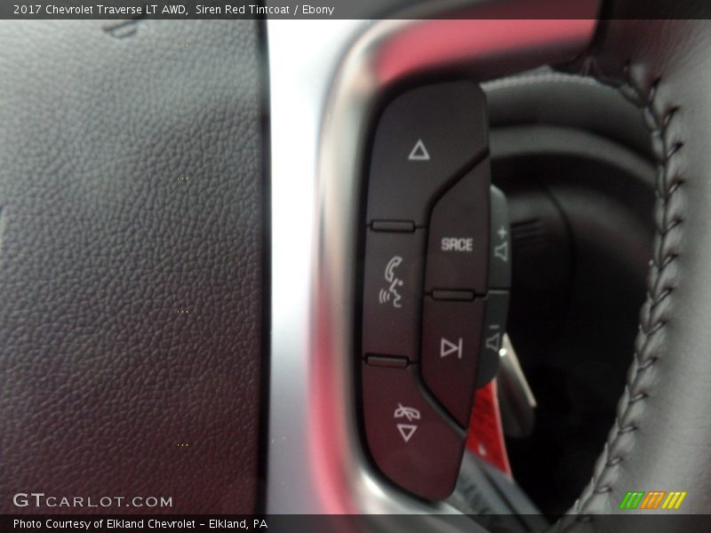 Siren Red Tintcoat / Ebony 2017 Chevrolet Traverse LT AWD