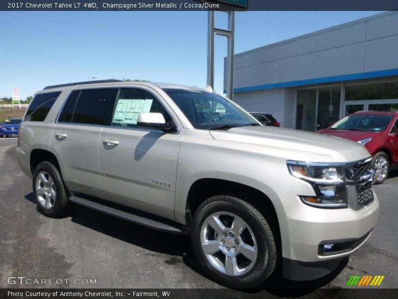 Champagne Silver Metallic / Cocoa/Dune 2017 Chevrolet Tahoe LT 4WD