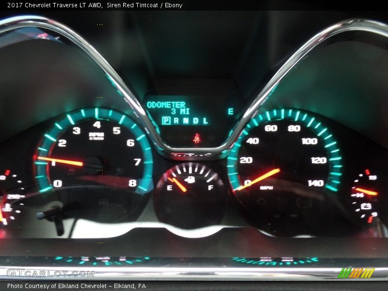 Siren Red Tintcoat / Ebony 2017 Chevrolet Traverse LT AWD