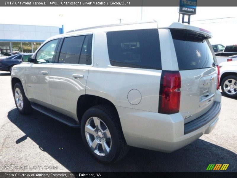 Champagne Silver Metallic / Cocoa/Dune 2017 Chevrolet Tahoe LT 4WD