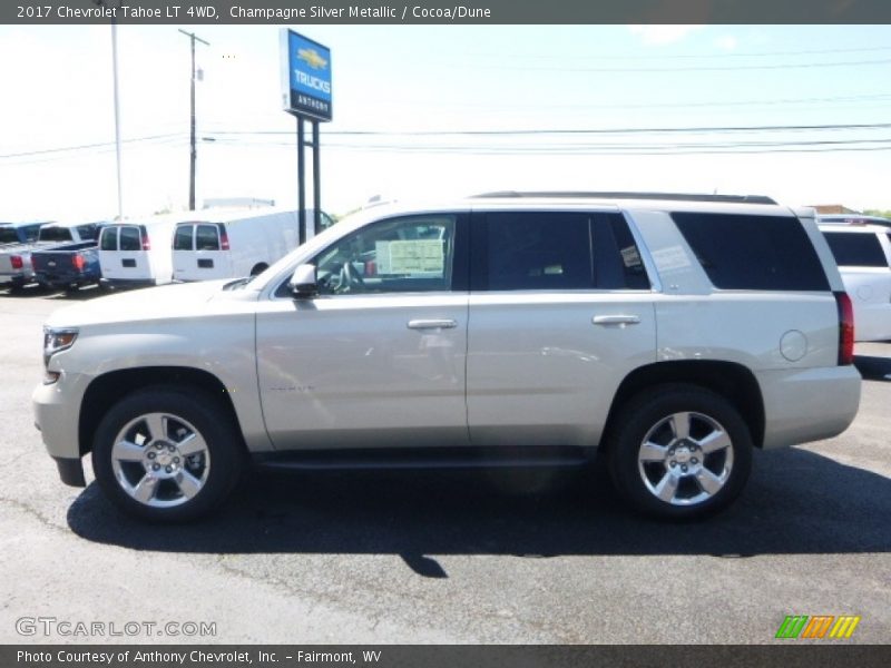Champagne Silver Metallic / Cocoa/Dune 2017 Chevrolet Tahoe LT 4WD