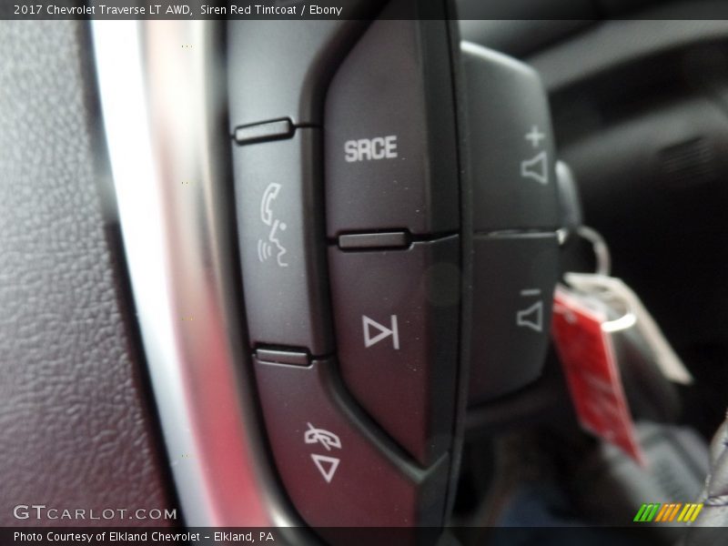 Siren Red Tintcoat / Ebony 2017 Chevrolet Traverse LT AWD