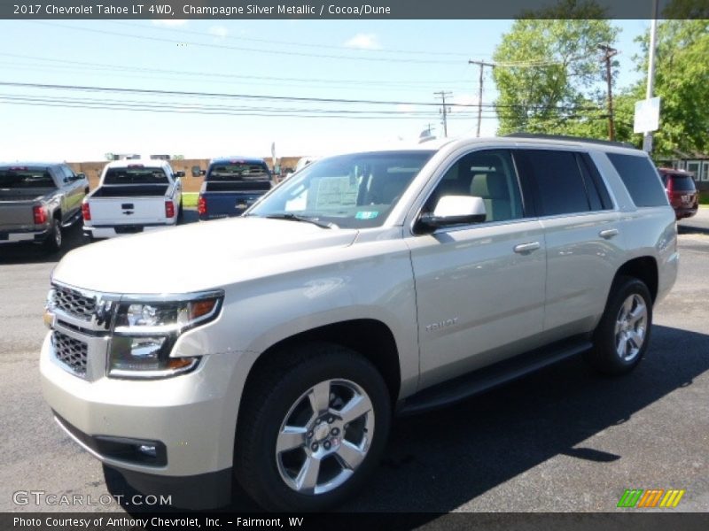 Champagne Silver Metallic / Cocoa/Dune 2017 Chevrolet Tahoe LT 4WD