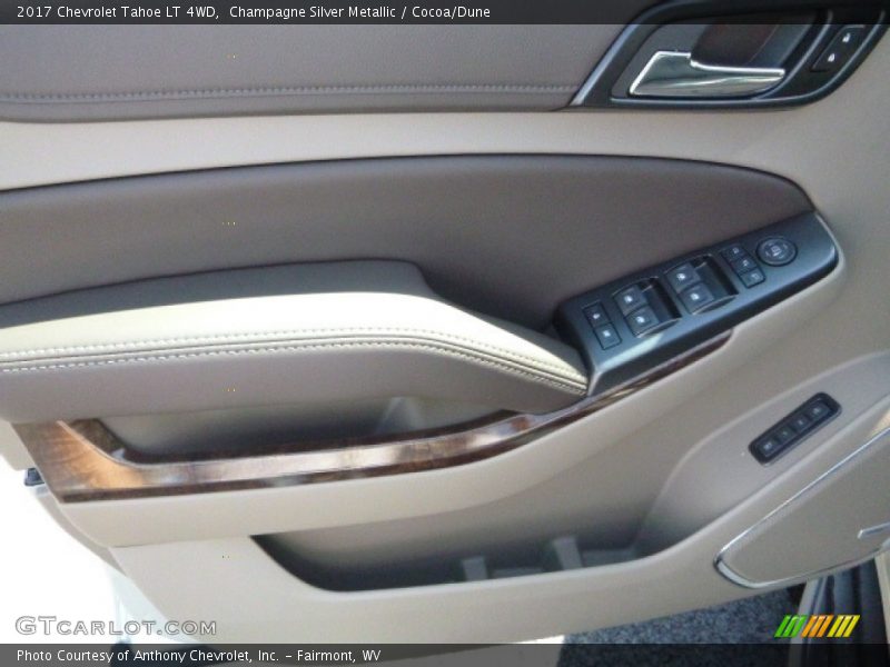 Champagne Silver Metallic / Cocoa/Dune 2017 Chevrolet Tahoe LT 4WD