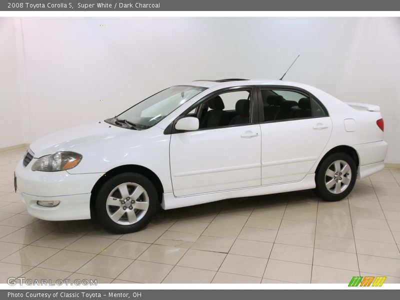 Super White / Dark Charcoal 2008 Toyota Corolla S