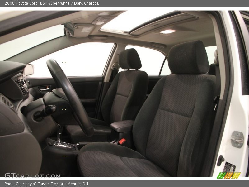 Super White / Dark Charcoal 2008 Toyota Corolla S