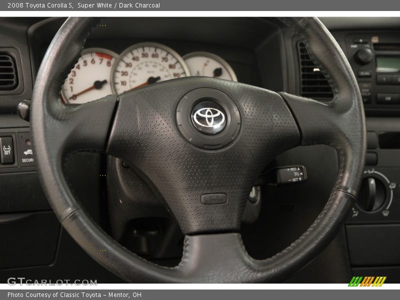 Super White / Dark Charcoal 2008 Toyota Corolla S