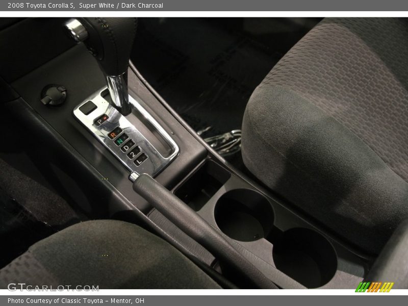 Super White / Dark Charcoal 2008 Toyota Corolla S