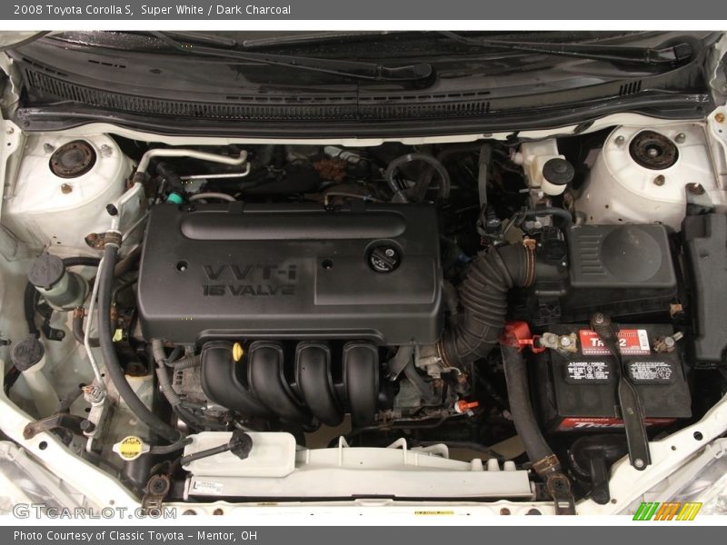 Super White / Dark Charcoal 2008 Toyota Corolla S