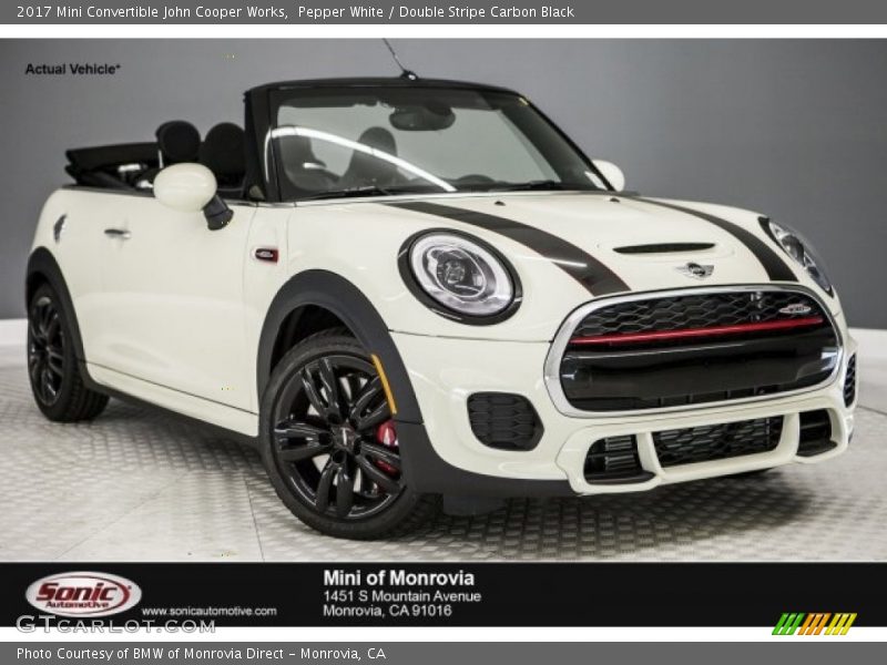 Pepper White / Double Stripe Carbon Black 2017 Mini Convertible John Cooper Works