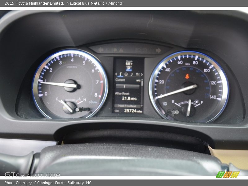 Nautical Blue Metallic / Almond 2015 Toyota Highlander Limited