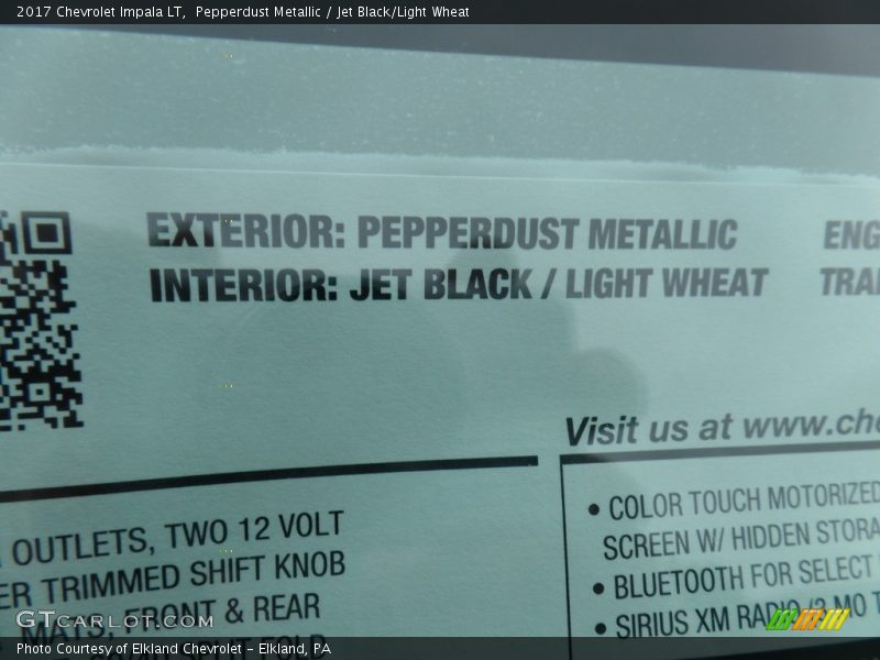 Pepperdust Metallic / Jet Black/Light Wheat 2017 Chevrolet Impala LT