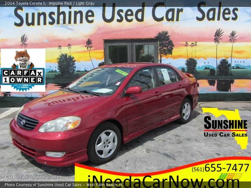 Impulse Red / Light Gray 2004 Toyota Corolla S